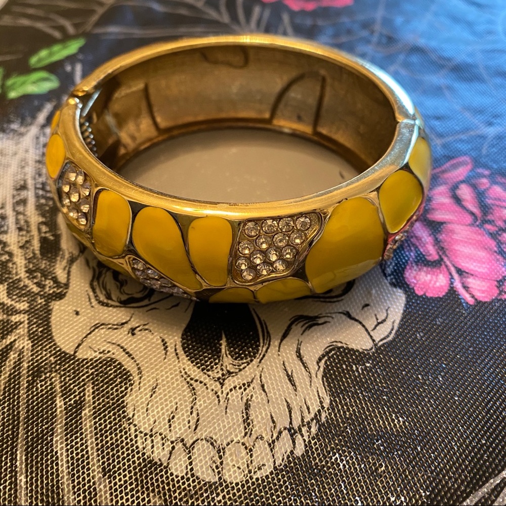 Bracelet, Yellow/Gold/Gems Bangle - Picture 1 of 3
